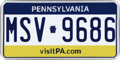 PA license plate MSV9686