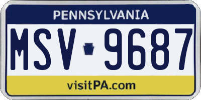 PA license plate MSV9687