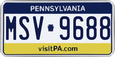 PA license plate MSV9688