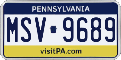 PA license plate MSV9689