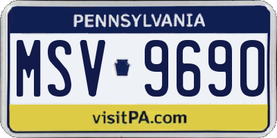 PA license plate MSV9690