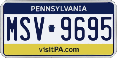 PA license plate MSV9695