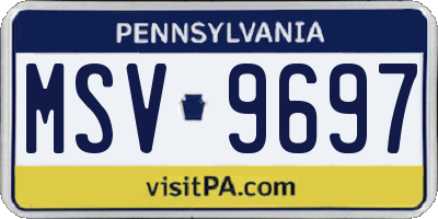 PA license plate MSV9697