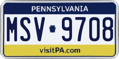 PA license plate MSV9708