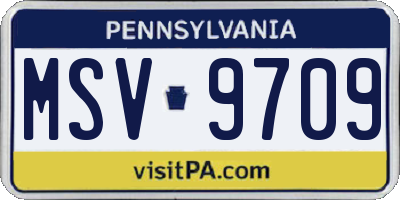 PA license plate MSV9709