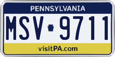 PA license plate MSV9711
