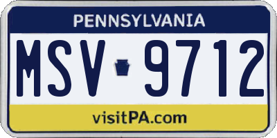 PA license plate MSV9712