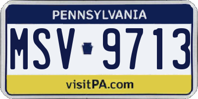 PA license plate MSV9713