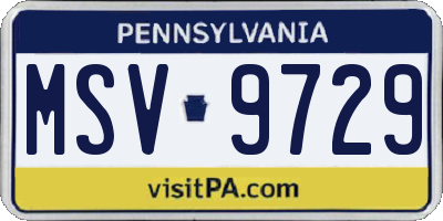 PA license plate MSV9729