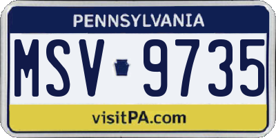 PA license plate MSV9735