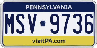 PA license plate MSV9736