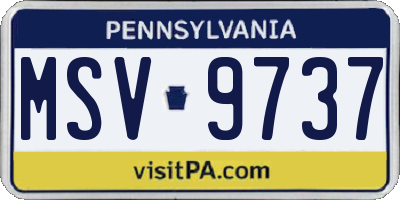 PA license plate MSV9737