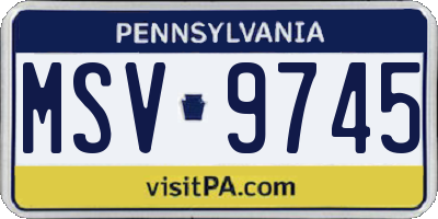PA license plate MSV9745