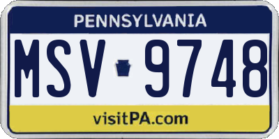 PA license plate MSV9748