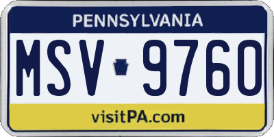 PA license plate MSV9760