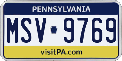PA license plate MSV9769