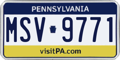 PA license plate MSV9771