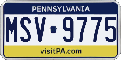 PA license plate MSV9775