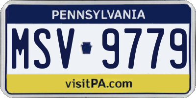 PA license plate MSV9779