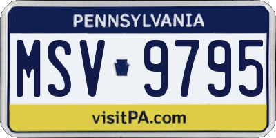 PA license plate MSV9795