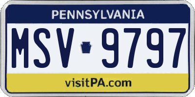 PA license plate MSV9797