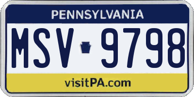 PA license plate MSV9798