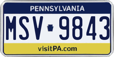 PA license plate MSV9843