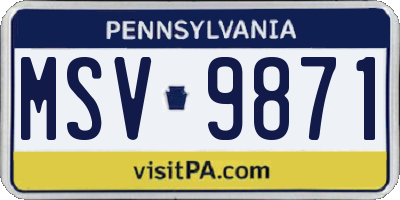 PA license plate MSV9871