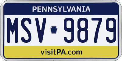 PA license plate MSV9879