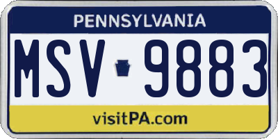 PA license plate MSV9883