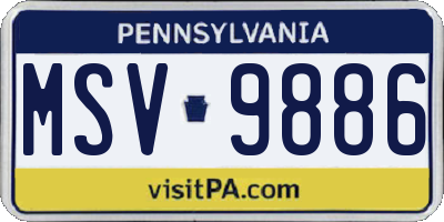 PA license plate MSV9886