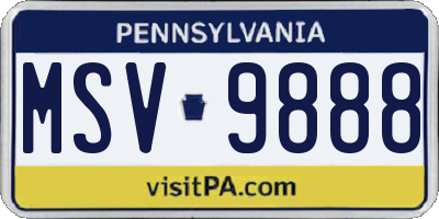 PA license plate MSV9888