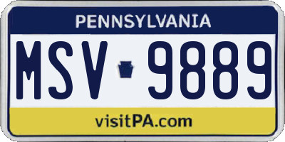 PA license plate MSV9889