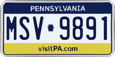 PA license plate MSV9891