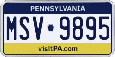 PA license plate MSV9895