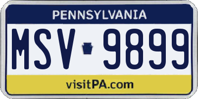 PA license plate MSV9899
