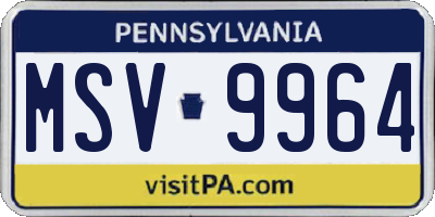 PA license plate MSV9964