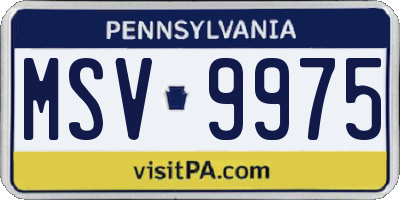PA license plate MSV9975