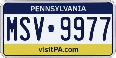 PA license plate MSV9977