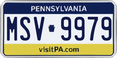 PA license plate MSV9979