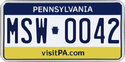 PA license plate MSW0042