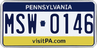 PA license plate MSW0146