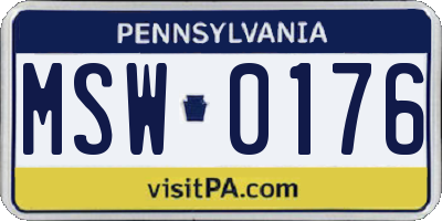 PA license plate MSW0176