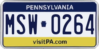 PA license plate MSW0264