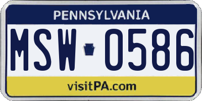 PA license plate MSW0586