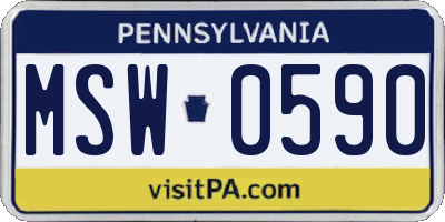 PA license plate MSW0590