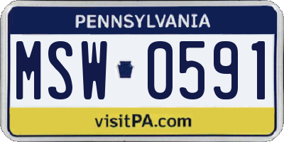 PA license plate MSW0591