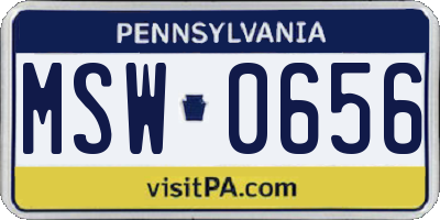 PA license plate MSW0656