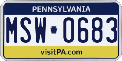 PA license plate MSW0683