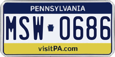 PA license plate MSW0686